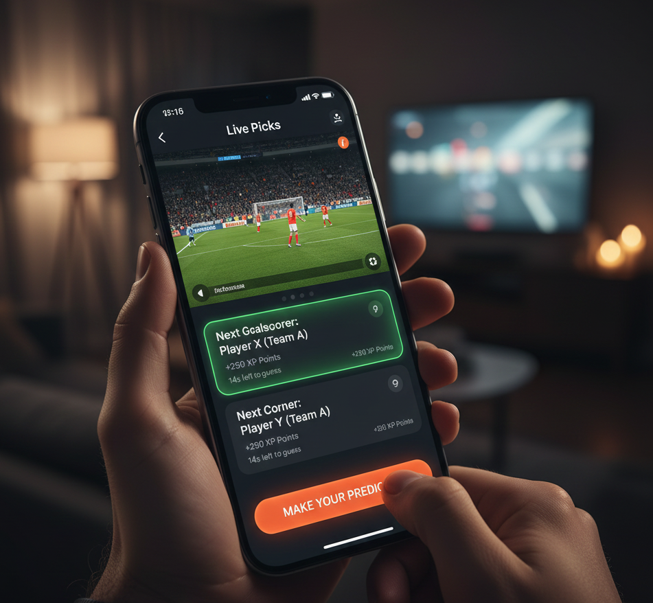 Live Picks interface showing real-time predictions
